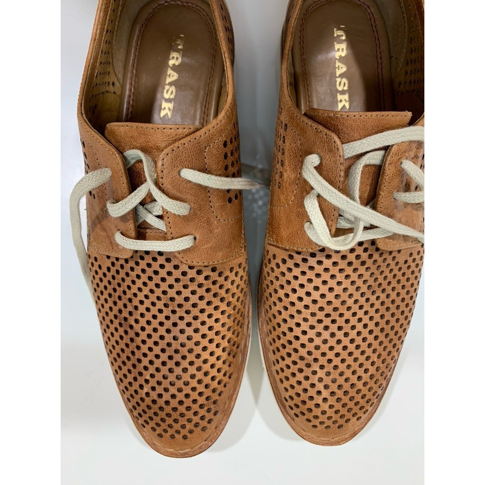 Trask Sneakers Oxfords Leather Brown Lena Women's Perforated - 7.5M - Picture 6 of 6